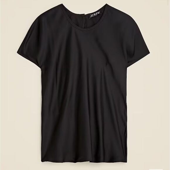 J Crew Drapey T-shirt top Womens Medium‎ Black - Picture 1 of 8